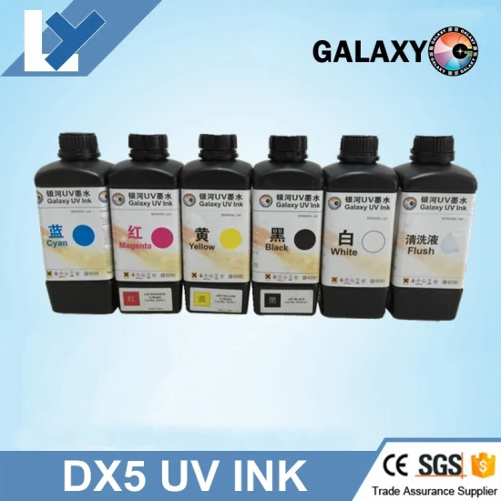 ギャラクシー UV インク 5 色 CMYKW 1000ml ギャラクシー UV インク Dx5 プリントヘッド用 日本製 ギャラクシー UV シルク スクリーン印刷インク 金属印刷用 UV インクジェット プリンター